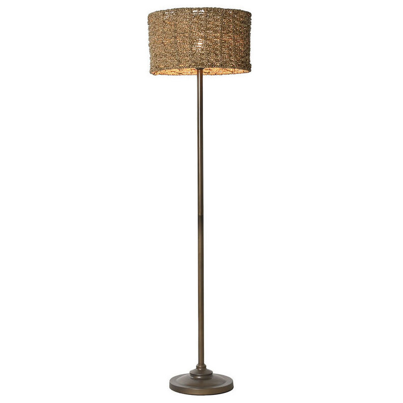 Lampadaire balinais Hauteur 156 cm en Métal Cuivré Fibre Naturel Ziren - 6