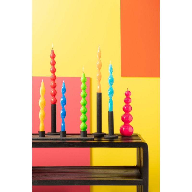 Bougeoir sur pied Kuroi Hauteur en Métal Noir Mat (Lot de 3) - 2