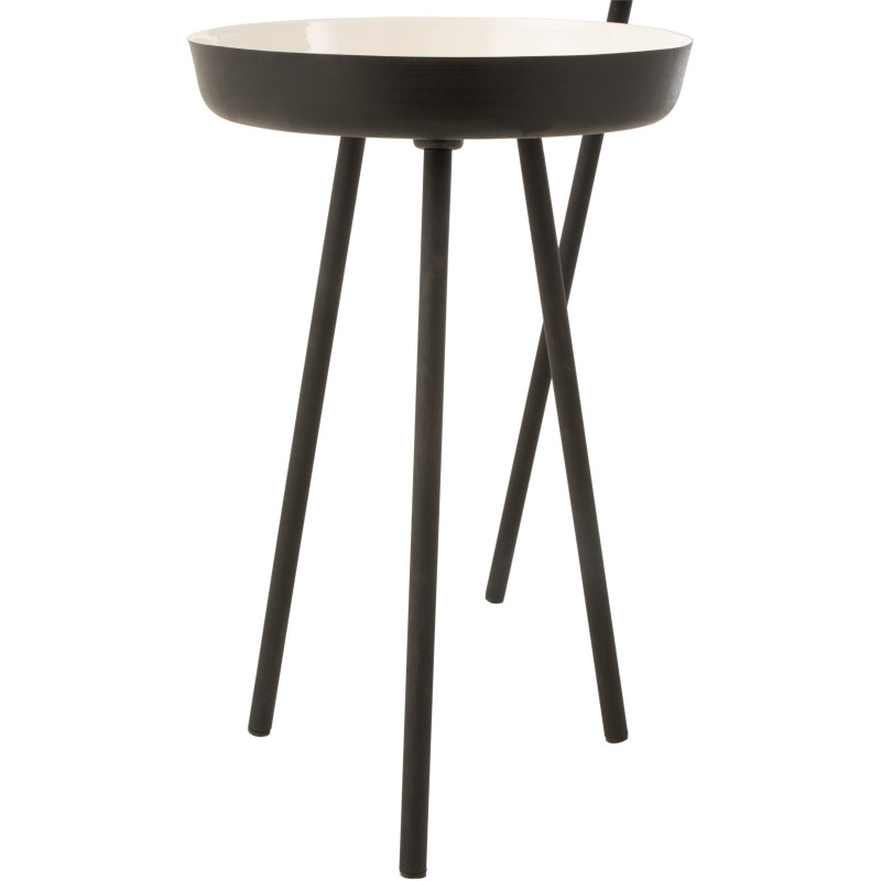 Table d'appoint Gigogne Ronde Dex en Métal Noir Blanc (Lot de 3) - 2