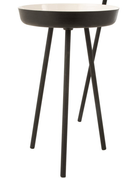 Table d'appoint Gigogne Ronde Dex en Métal Noir Blanc (Lot de 3) - 2