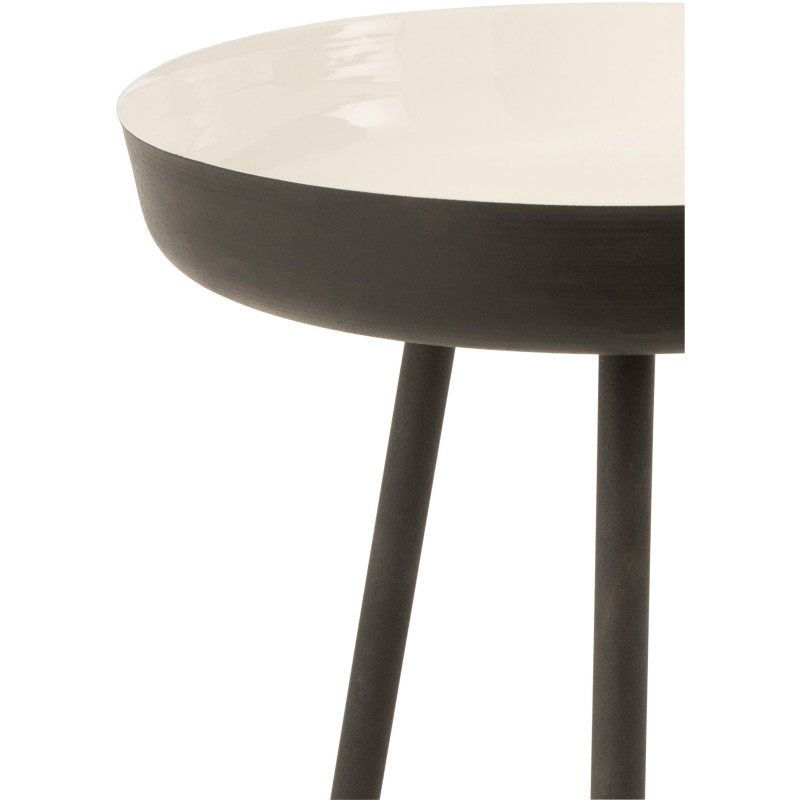 Table d'appoint Gigogne Ronde Dex en Métal Noir Blanc (Lot de 3) - 3