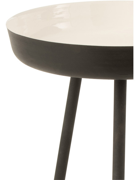 Table d'appoint Gigogne Ronde Dex en Métal Noir Blanc (Lot de 3) - 3