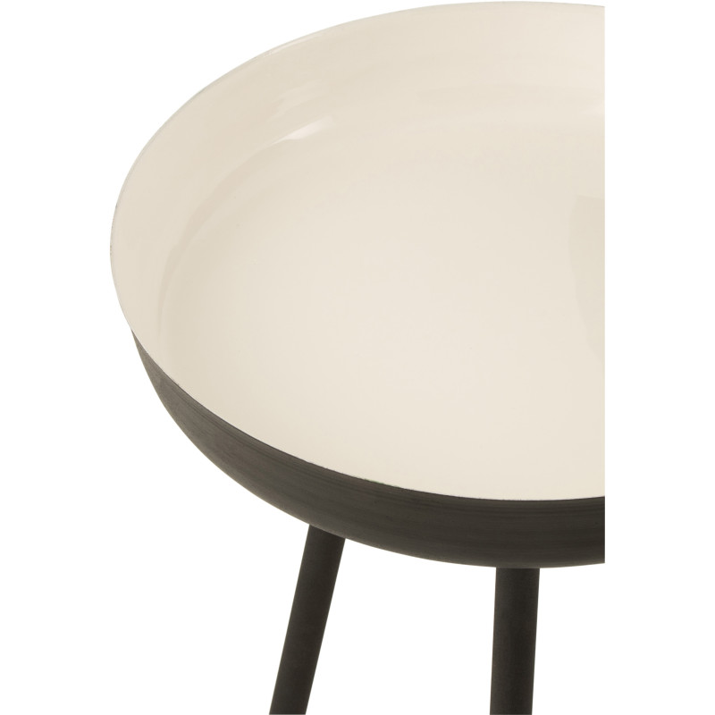 Table d'appoint Gigogne Ronde Dex en Métal Noir Blanc (Lot de 3) - 5