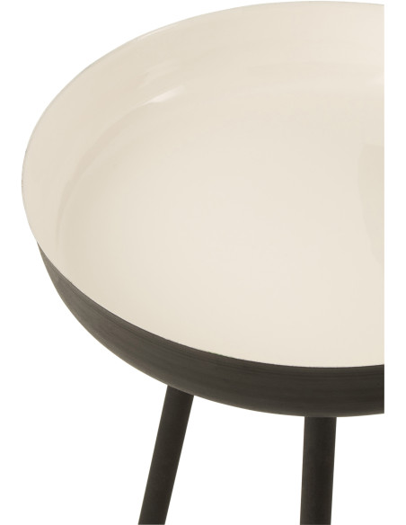 Table d'appoint Gigogne Ronde Dex en Métal Noir Blanc (Lot de 3) - 5