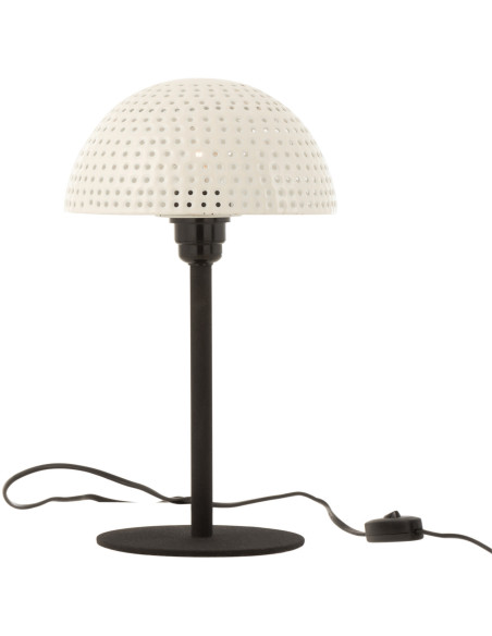 Lampe à poser Champignon Yami 35 cm en Métal Noir Blanc - 1