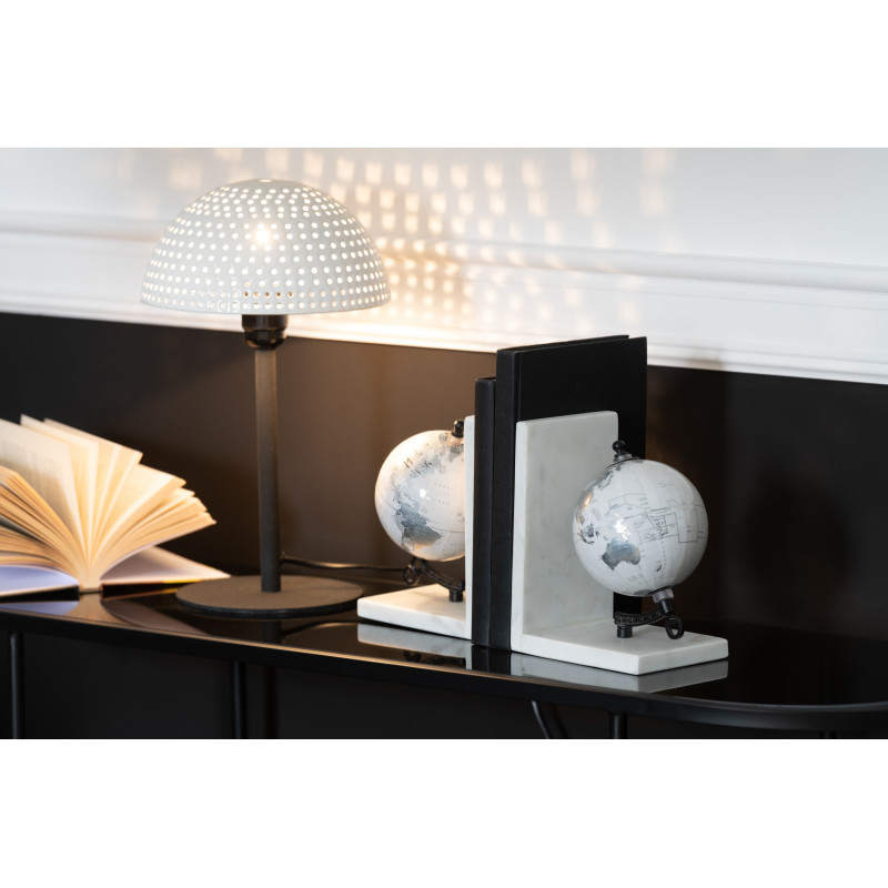 Lampe à poser Champignon Yami 35 cm en Métal Noir Blanc - 2