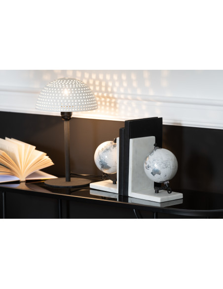 Lampe à poser Champignon Yami 35 cm en Métal Noir Blanc - 2