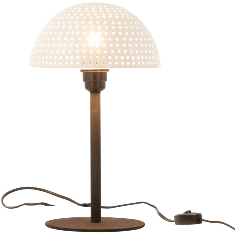 Lampe à poser Champignon Yami 35 cm en Métal Noir Blanc - 3