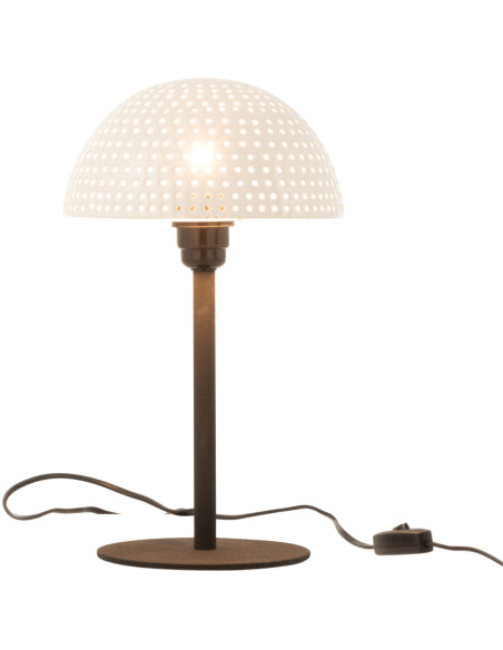 Lampe à poser Champignon Yami 35 cm en Métal Noir Blanc - 3
