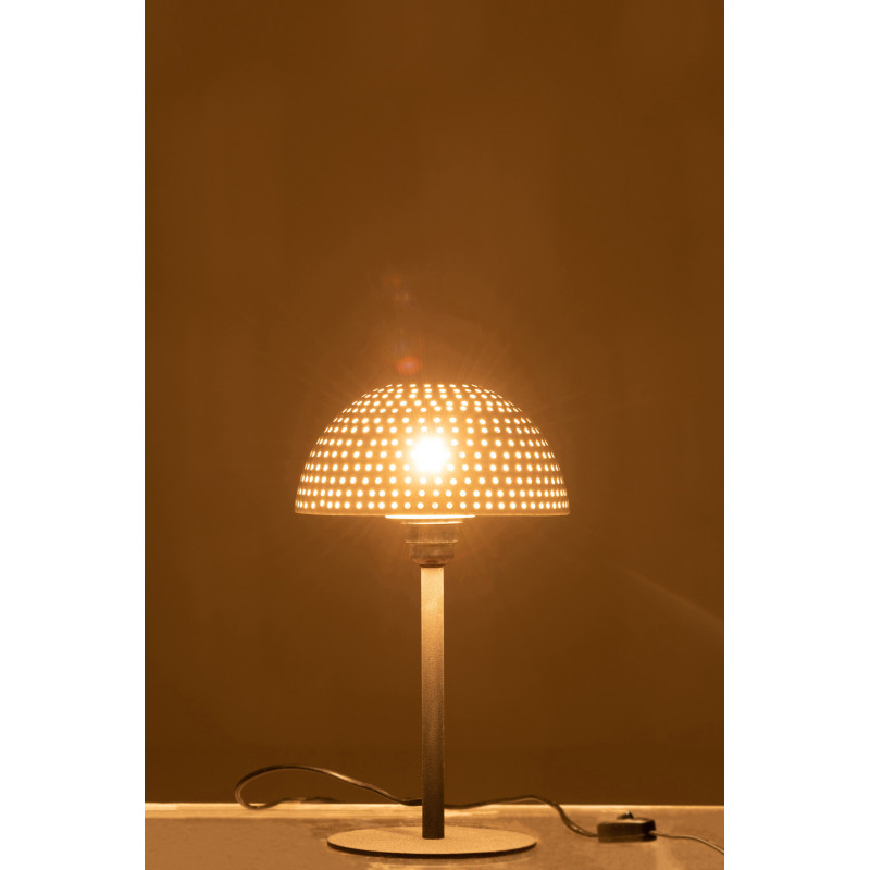 Lampe à poser Champignon Yami 35 cm en Métal Noir Blanc - 4