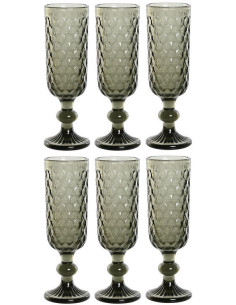 Coffret 6 coupes à champagne 150 ml en Verre Gris Vorvin - 1