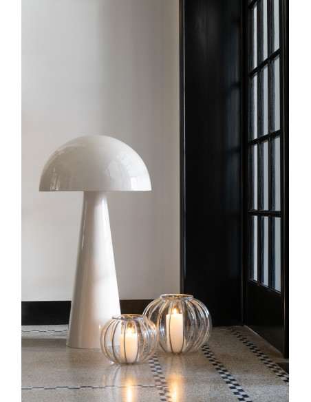 Lampe à poser au sol Champignon Mycélia 95 cm en Métal Blanc Brillant J-Line - 5