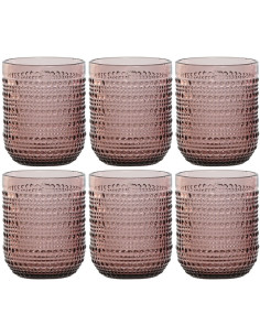 Coffret 6 verres à eau 240 ml en Verre Rose Argis - 1