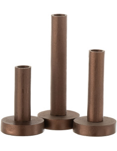 Bougeoir sur pied Kuroi Hauteur en Métal Marron foncé Mat (Lot de 3) - 1