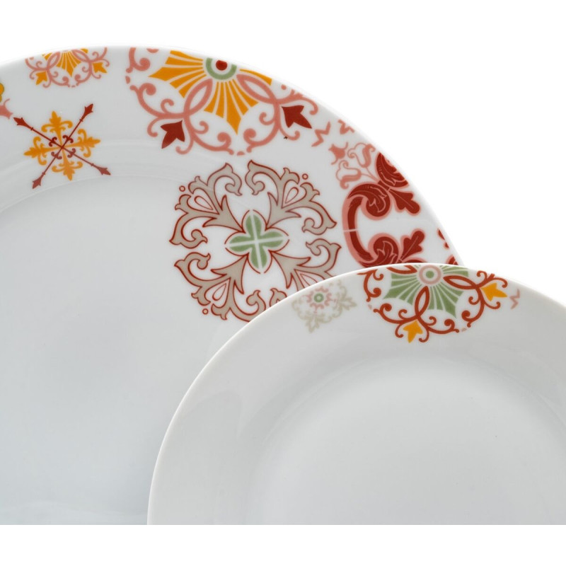 Service de table oriental 18 pièces en Porcelaine Blanc Motif arabesques Valwin - 3