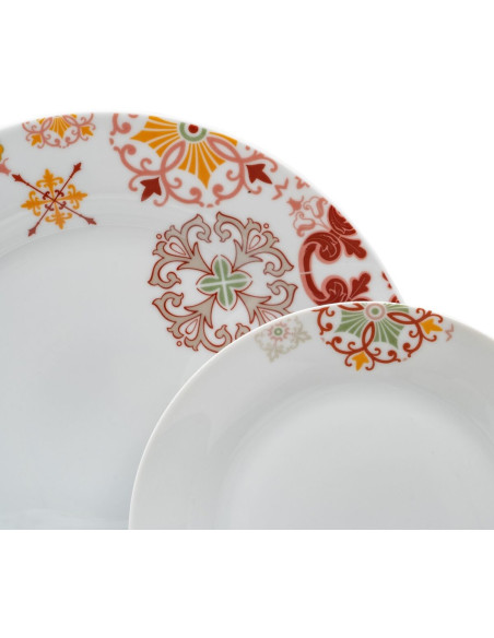 Service de table oriental 18 pièces en Porcelaine Blanc Motif arabesques Valwin - 3