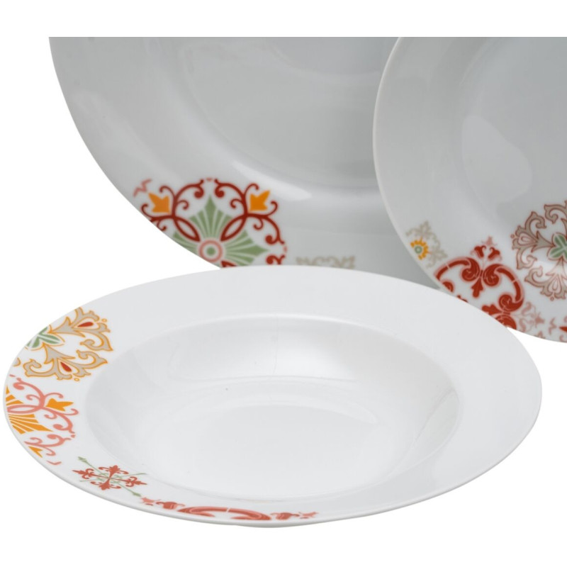 Service de table oriental 18 pièces en Porcelaine Blanc Motif arabesques Valwin - 5