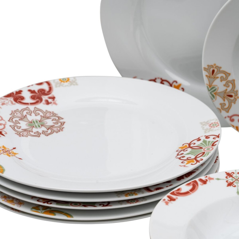 Service de table oriental 18 pièces en Porcelaine Blanc Motif arabesques Valwin - 7
