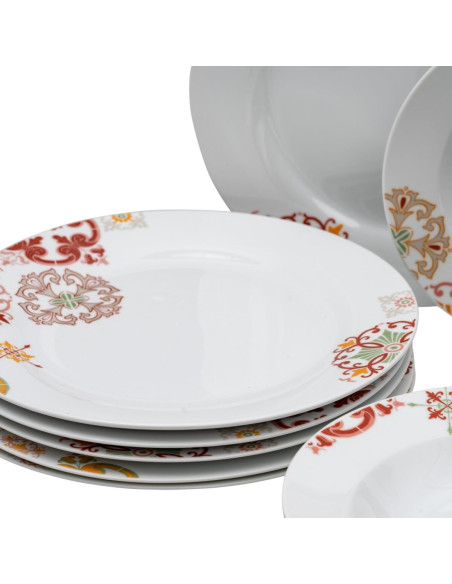 Service de table oriental 18 pièces en Porcelaine Blanc Motif arabesques Valwin - 7