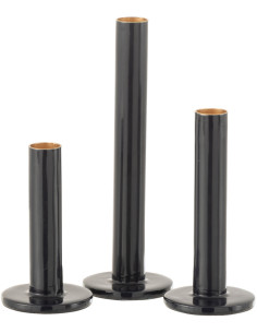 Bougeoir sur pied Kuroi Hauteur en Métal Bleu Brillant (Lot de 3) - 1