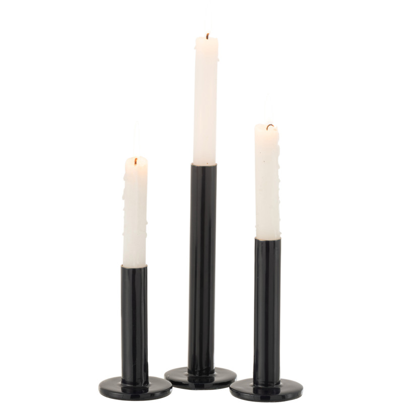 Bougeoir sur pied Kuroi Hauteur en Métal Bleu Brillant (Lot de 3) - 2