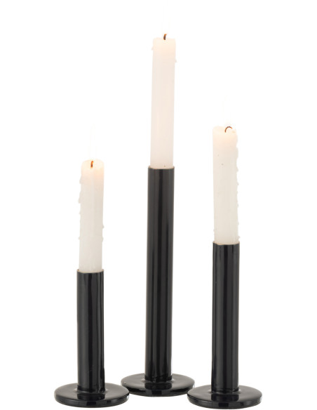 Bougeoir sur pied Kuroi Hauteur en Métal Bleu Brillant (Lot de 3) - 2