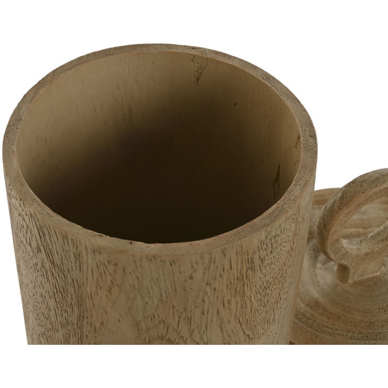 Grande boîte à bijoux originale moderne Ronde en Résine Marron Effet bois Vinyon - 3