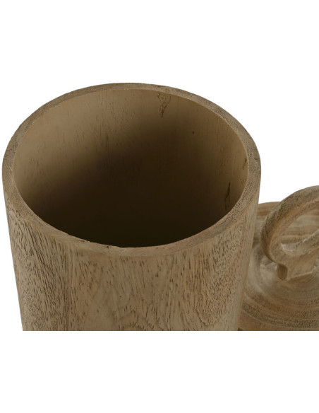 Grande boîte à bijoux originale moderne Ronde en Résine Marron Effet bois Vinyon - 3