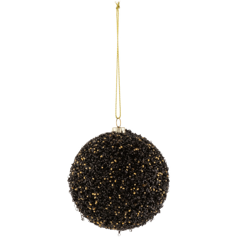 Boule de Noël en Plastique Noir Doré Avec perles - 1
