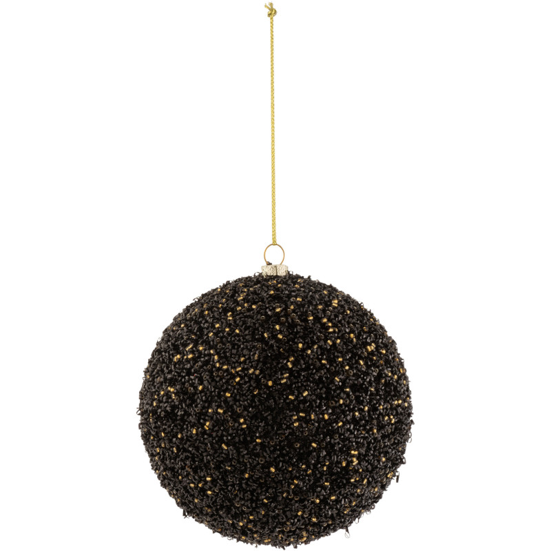 Boule de Noël en Plastique Noir Doré Avec perles - 1