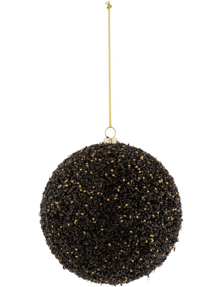 Boule de Noël en Plastique Noir Doré Avec perles - 1