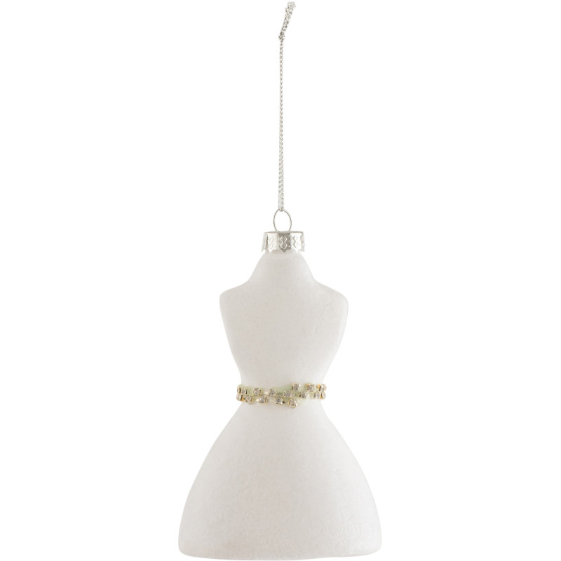 Suspension de Noël Buste en Verre Blanc - 1