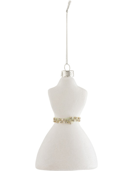 Suspension de Noël Buste en Verre Blanc - 1