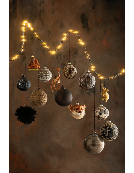 Boule de Noël personnalisable en Verre Noir (Lot de 6) - 4