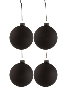 Boule de Noël personnalisable en Verre Noir (Lot de 4) - 1