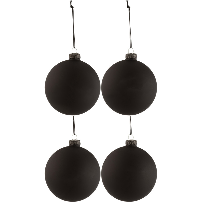 Boule de Noël personnalisable en Verre Noir (Lot de 4) - 1