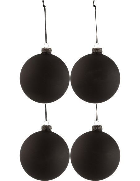 Boule de Noël personnalisable en Verre Noir (Lot de 4) - 1