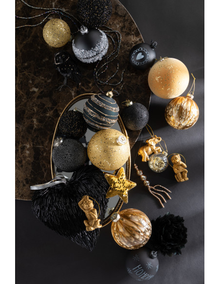 Boule de Noël personnalisable en Verre Noir (Lot de 4) - 2