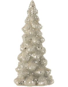 Décoration de Noël Sapin 20 cm en Verre Argenté Effet givré - 1