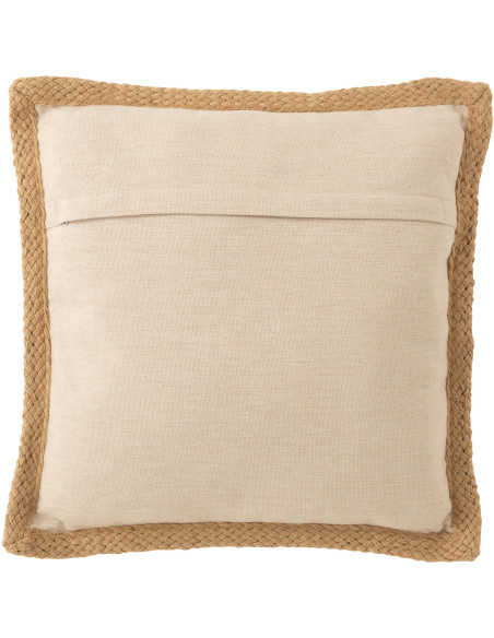 Coussin Carré Garden 50x50 en Coton Beige Motif feuilles - 3