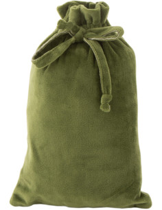 Sac Cadeaux de Noël 30 cm en Polyester Vert Effet velours - 1