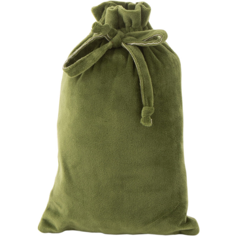Sac Cadeaux de Noël 30 cm en Polyester Vert Effet velours - 1