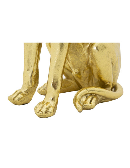 Statuette déco moderne Chien avec couronne Hauteur 33 cm en Résine Doré Velir 