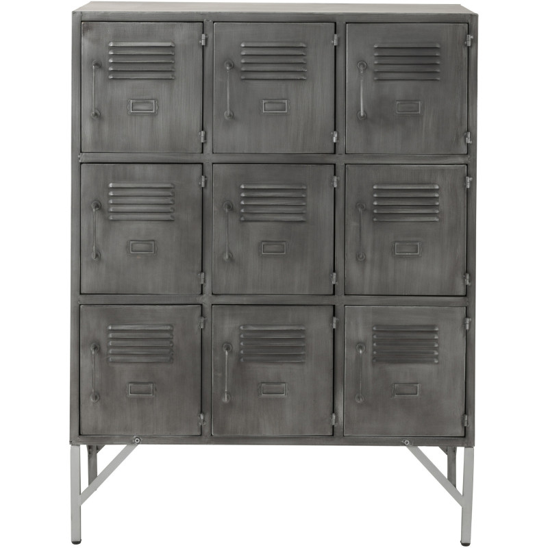 Armoire Vestiaire 9 portes Locker en Métal Argenté - 2