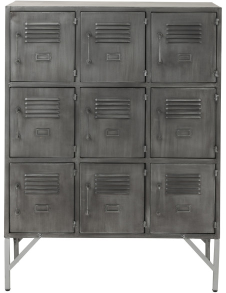 Armoire Vestiaire 9 portes Locker en Métal Argenté - 2