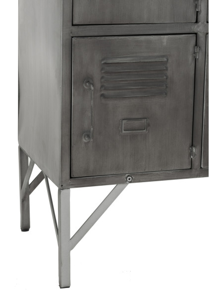Armoire Vestiaire 9 portes Locker en Métal Argenté - 5