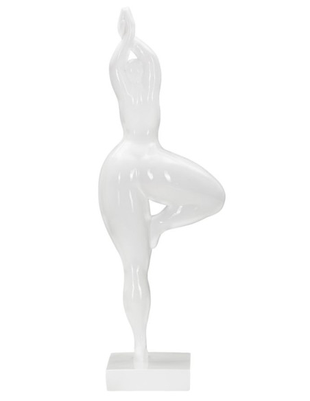Statuette déco Femme yoga Hauteur 45 cm en Résine Blanc Jorin 