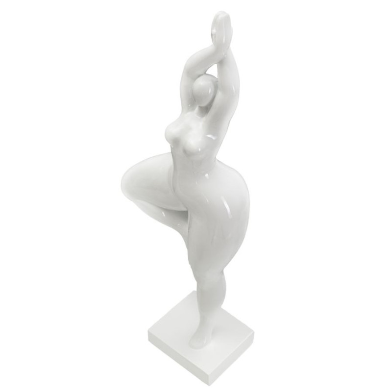 Statuette déco Femme yoga Hauteur 45 cm en Résine Blanc Jorin 