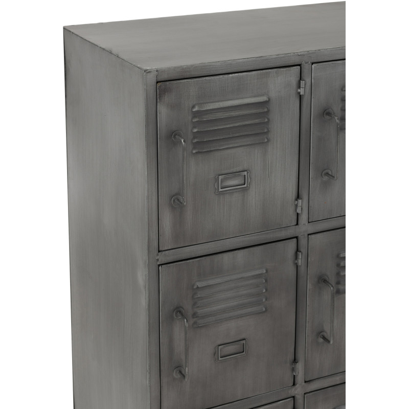 Armoire Vestiaire 9 portes Locker en Métal Argenté - 6