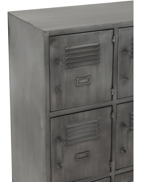 Armoire Vestiaire 9 portes Locker en Métal Argenté - 6